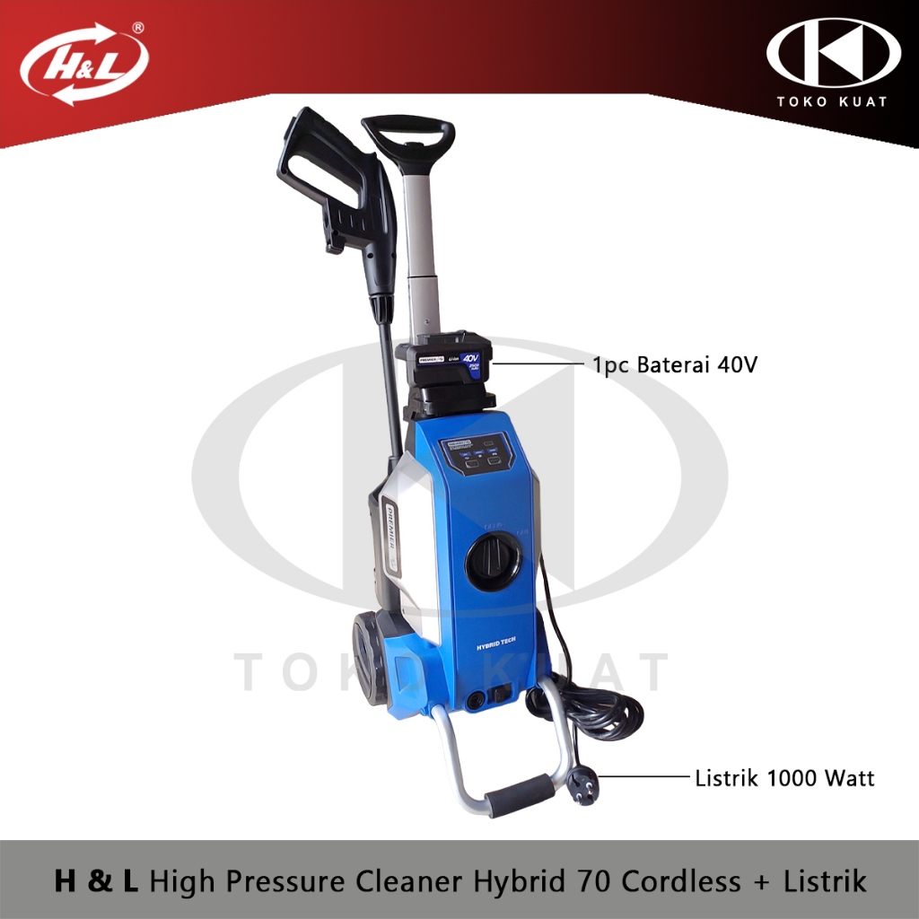 High Pressure Cleaner H & L Premier Hybrid 70 Steam Battery + Listrik