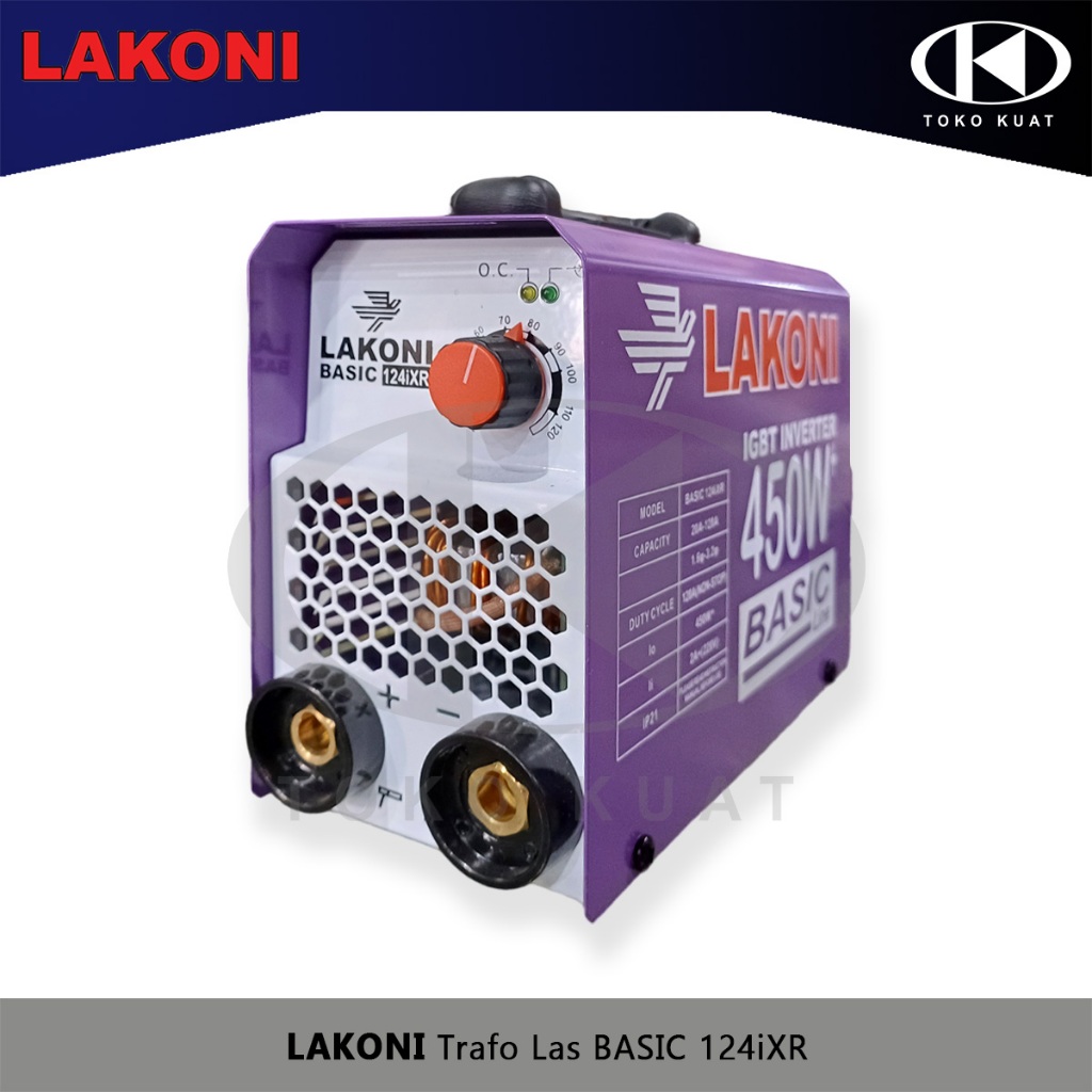 Trafo Las 450Watt+ LAKONI Basic 124iXR Trafo Las Listrik Inverter 120A