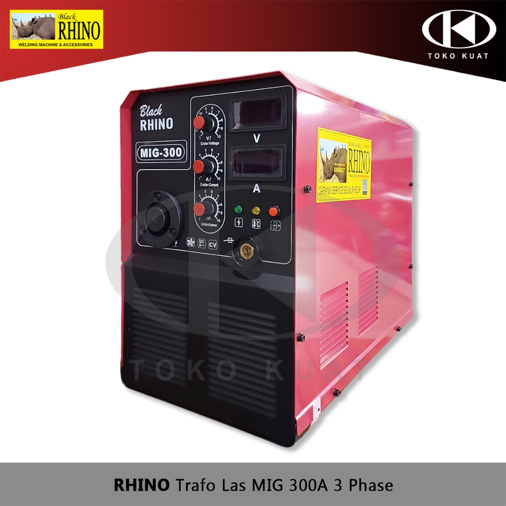 Trafo Las Listrik RHINO Mig 300 3 Phase Heavy Duty Welding Machine Dengan CO2