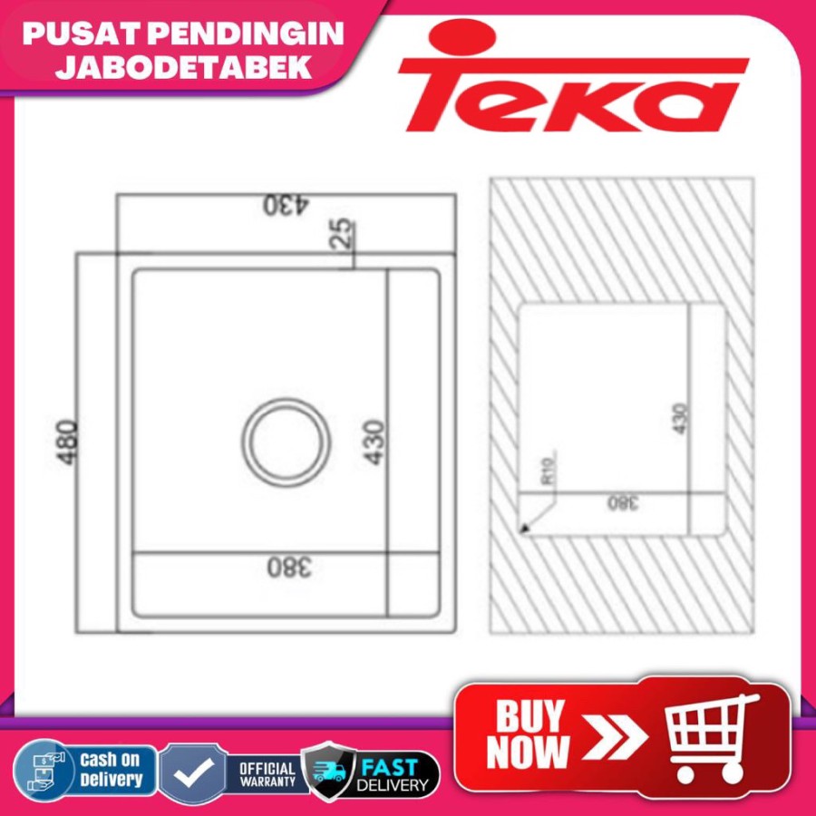 SINK TEKA BEX 43 S/S UNDERMOUNT SERIES SINK