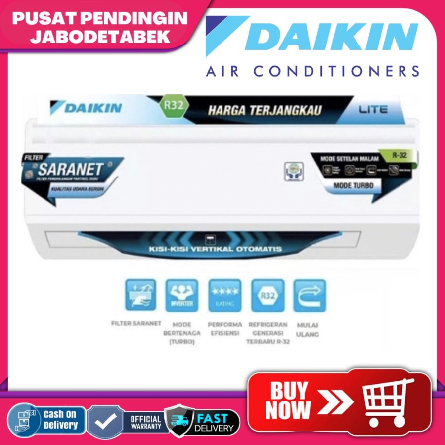 Jual Daikin AC Standard Wall Mounted Split Malaysia 1.5 PK - FTV35CXV14