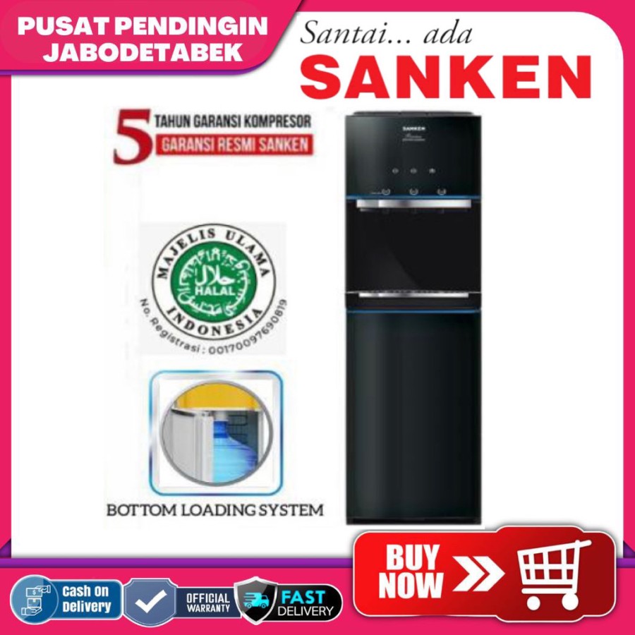 Sanken Dispenser Galon Bawah HWD-C590G-BK / HWDC 590 GBK / HWDC590