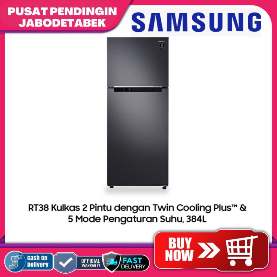 SAMSUNG Kulkas 2 Pintu With Twin Cooling Plus [384L] RT38K5030B1/SE