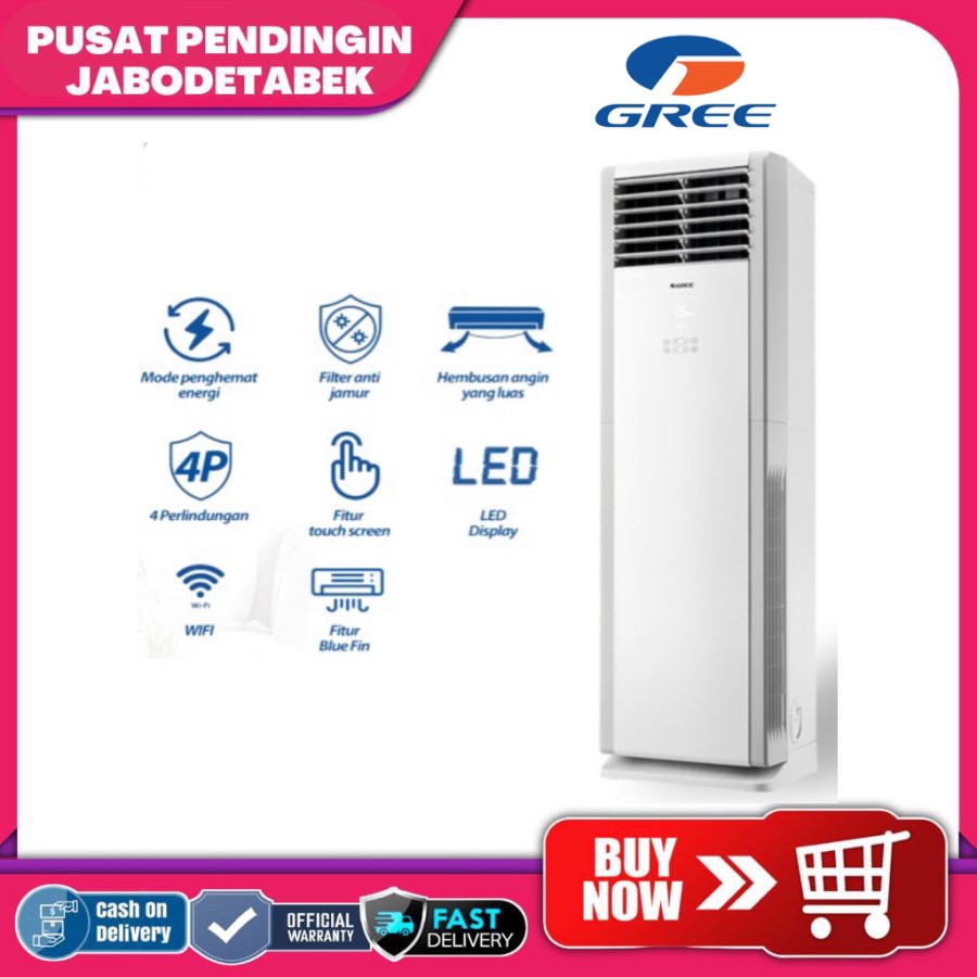GREE AC Floor Standing 3PK GVC 24TS(S) 380Volt- Inverter - WIFI