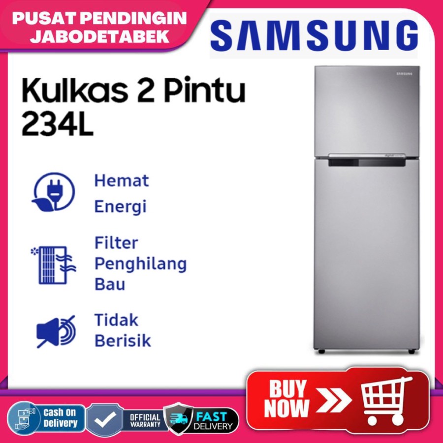 SAMSUNG Kulkas 2 Pintu [234 L] RT22FARBDSA/SE - Silver