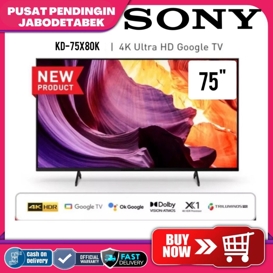 SONY Bravia X80K 75 Inch Ultra HD 4K High Dynamic Range |Google Tv