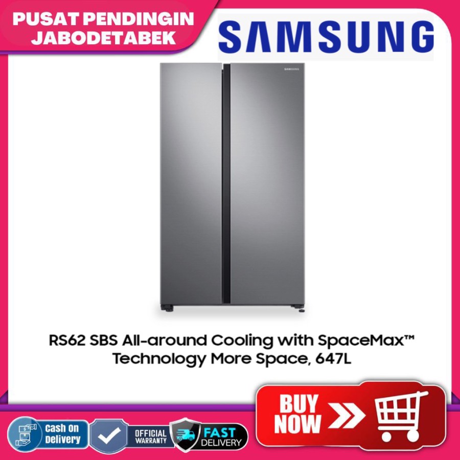 SAMSUNG Kulkas Side by Side 647L RS62R5001SL/SE