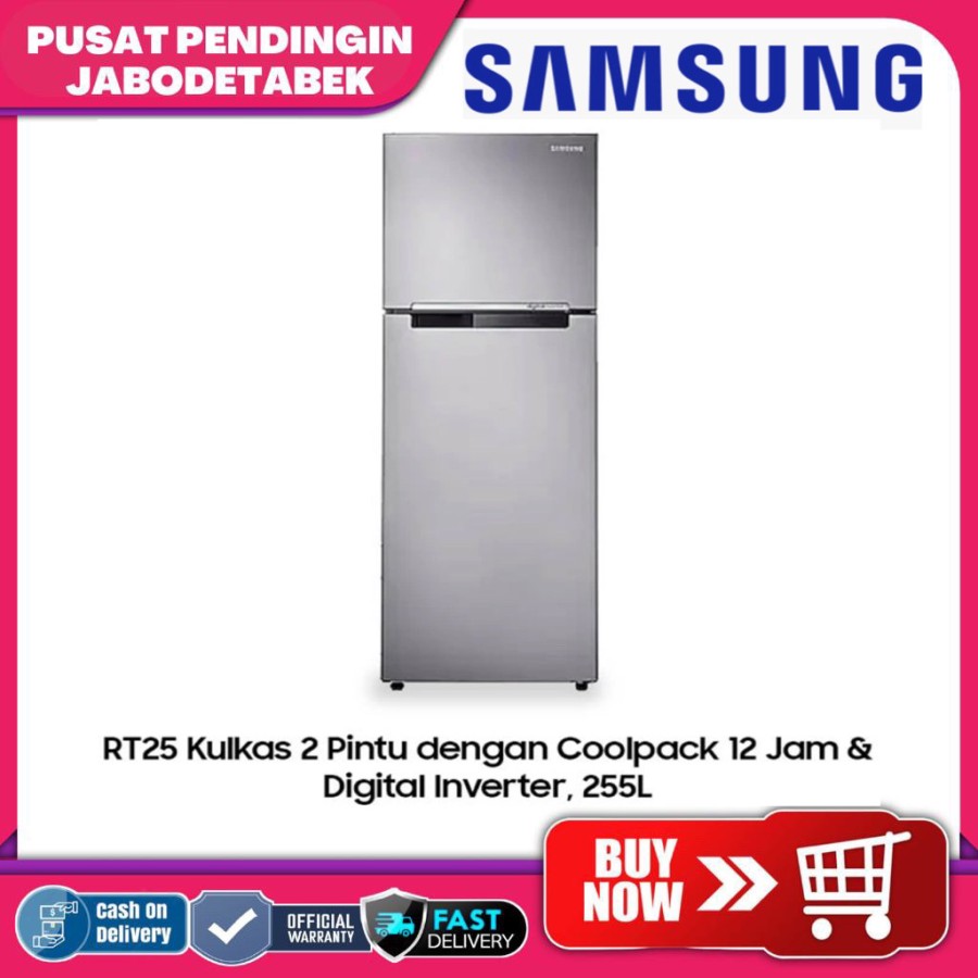 SAMSUNG Kulkas 2 Pintu [256 L] RT25FARBDSA - Silver