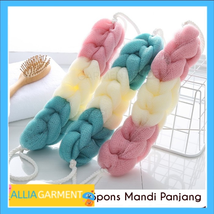 Spons Mandi Panjang Lembut Busa Untuk Punggung Badan Shower Puff