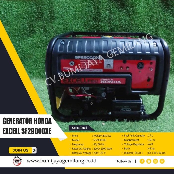 Dijual MESIN GENSET GENERATOR HONDA EXCEL SF 2900 DXE Diskon