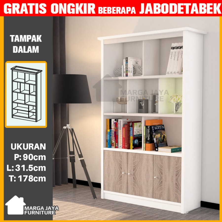 rak buku tingkat JUMBO book shelf lemari serba guna modern minimalis