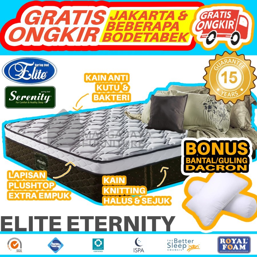 springbed matras kasur elite serenity pillowtop 200 x 200