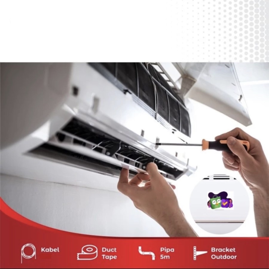 Paket pasang ac pipa 5M untuk ac 1/2pk - 1pk