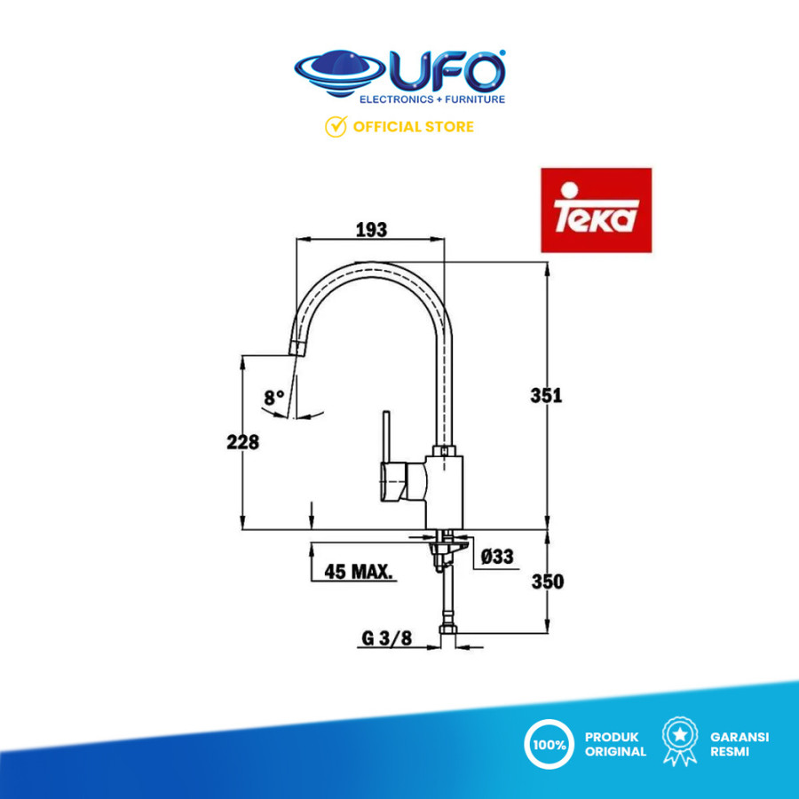 Kran Air Teka Ares High Spout