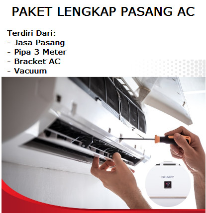 Paket Pasang AC 1 pk Kebawah