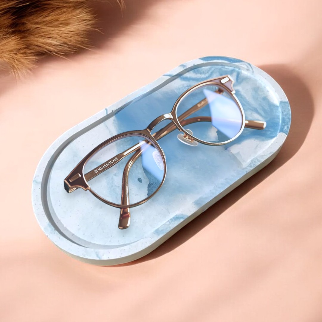 Tempat Perhiasan Oval Tray Marble Biru / Trinket Tray Eco-Resin