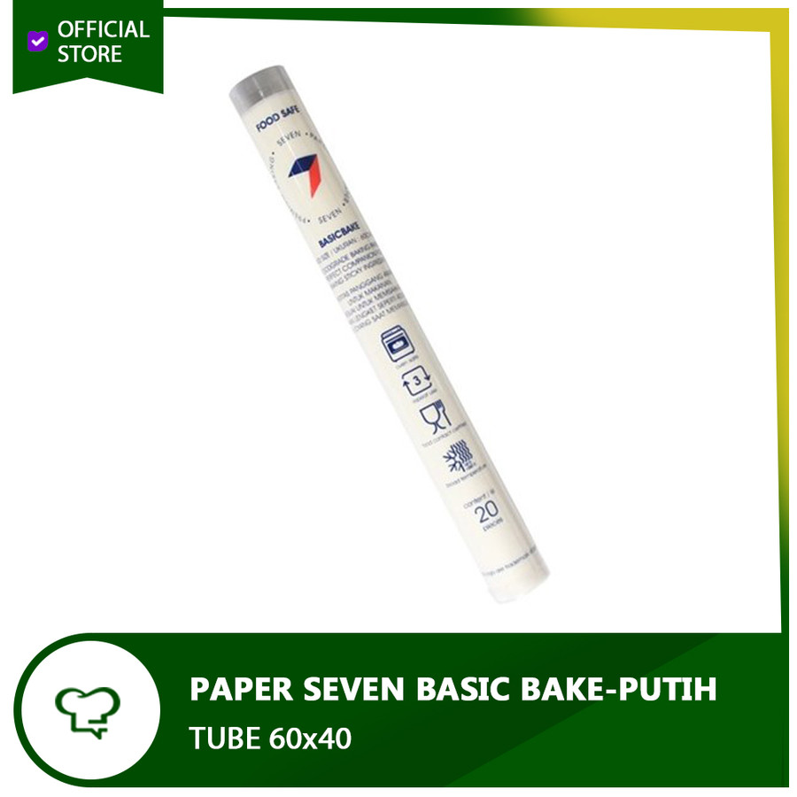 Kertas Roti Baking Paper SEVEN Basic Bake 60x40cm Tube (Putih)