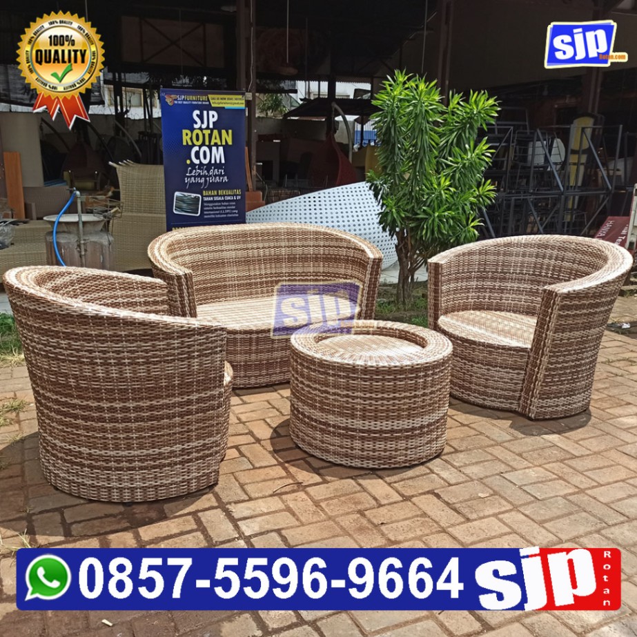 jual sofa rotan sintetis sintetis hamispir