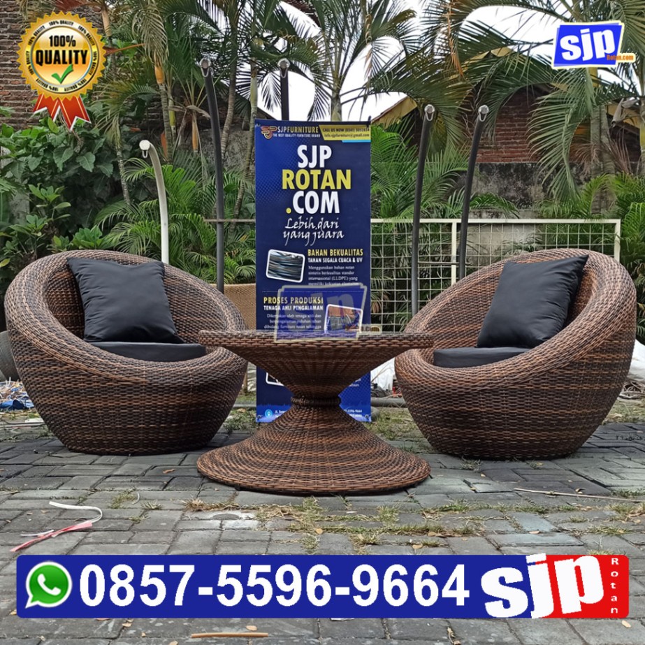 sofa bulat  rotan sintetis