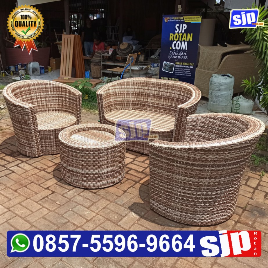 jual sofa rotan sintetis sintetis hamispir