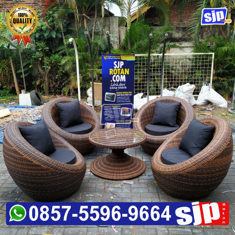sofa bulat  rotan sintetis