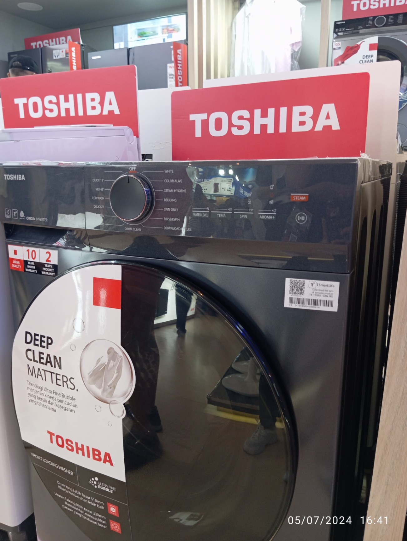 TW-T21BU115UW Mesin Cuci Front Loading Inverter 10,5 KG