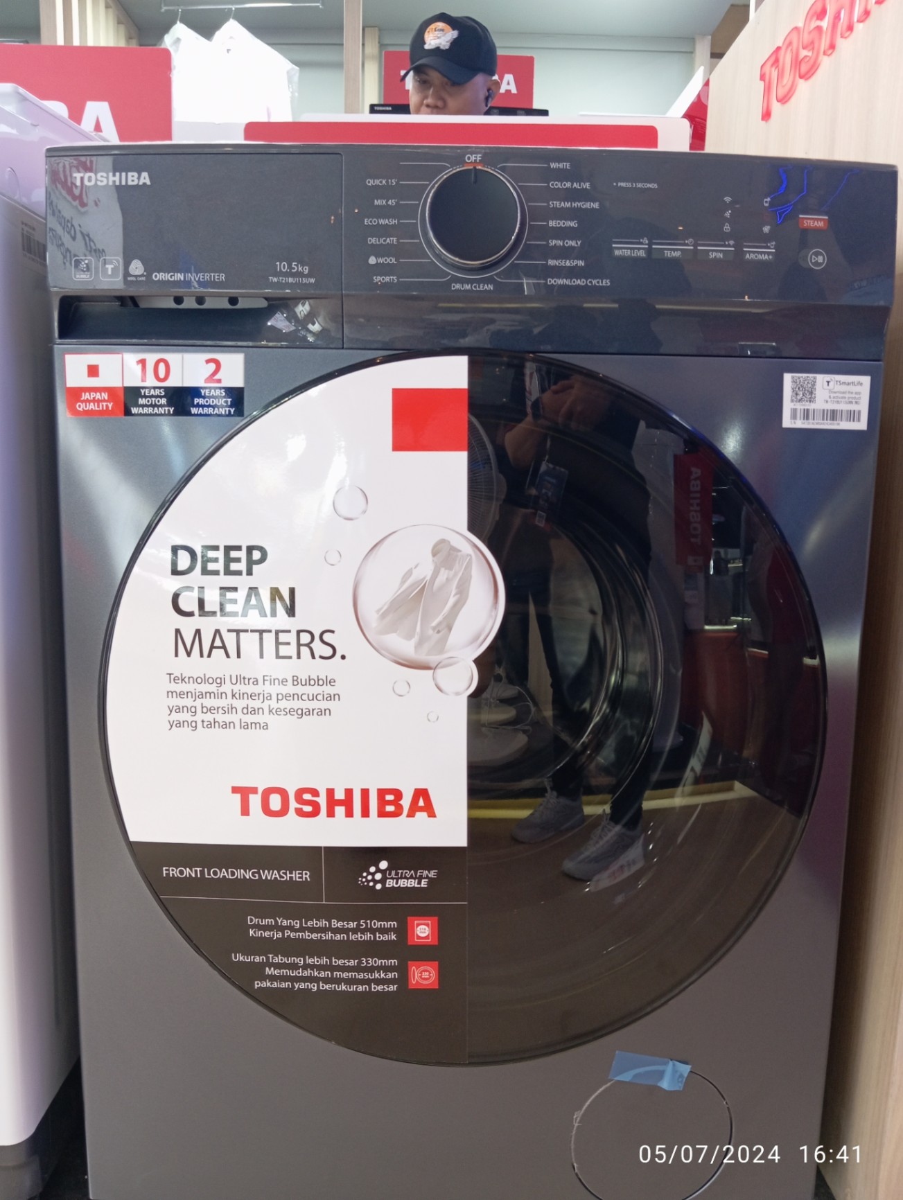 TW-T21BU115UW Mesin Cuci Front Loading Inverter 10,5 KG