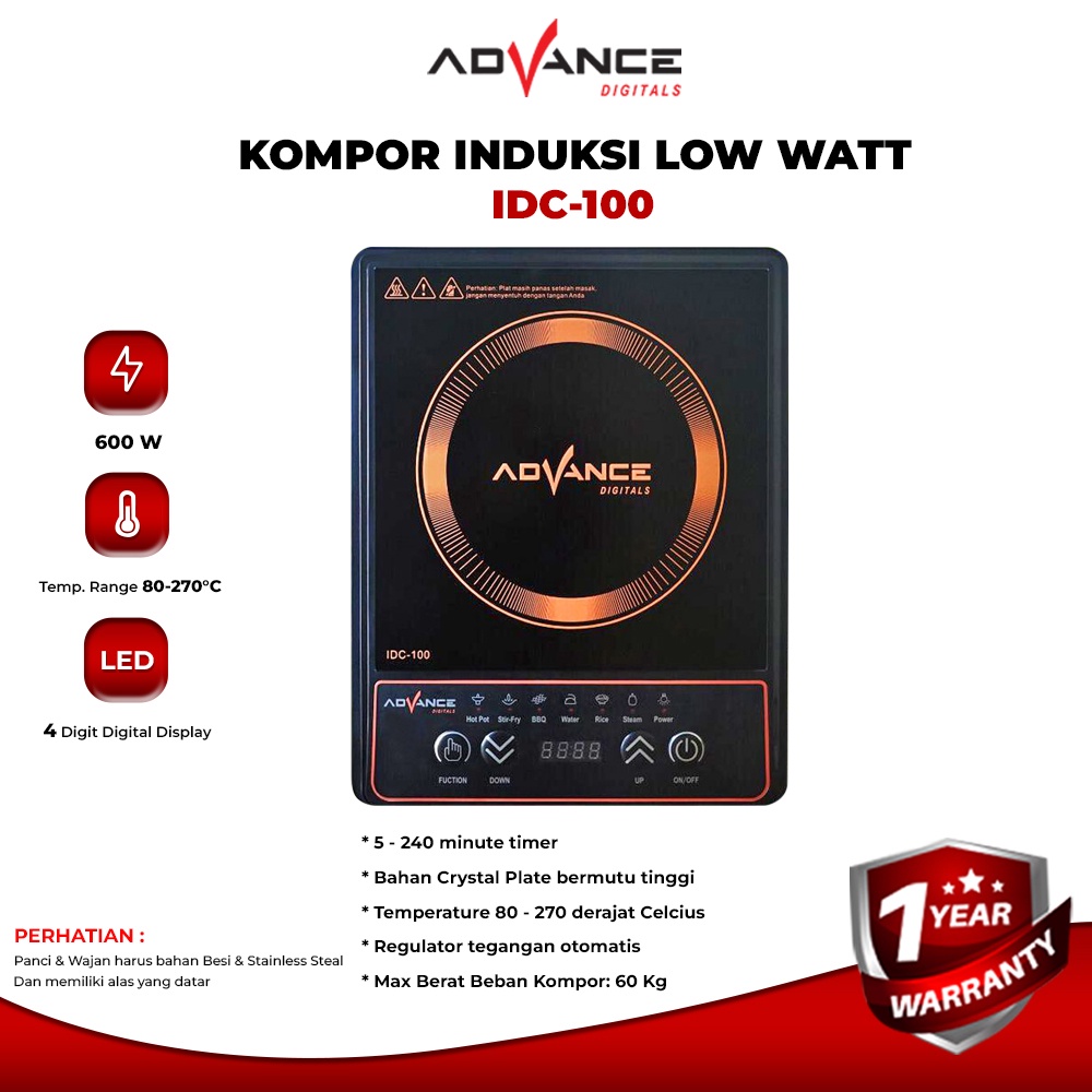 Advance Kompor Induksi Listrik IDC-100 Hemat Listrik