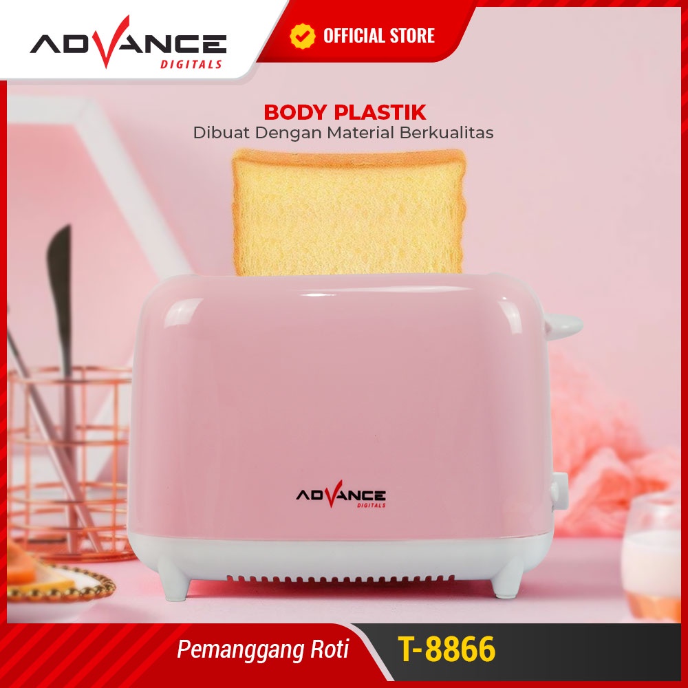 READY STOCK Advance Pemanggang Roti Listrik Toaster Sandwich Otomatis Pop-up T8866 |Garansi Resmi Advance 1 Tahun