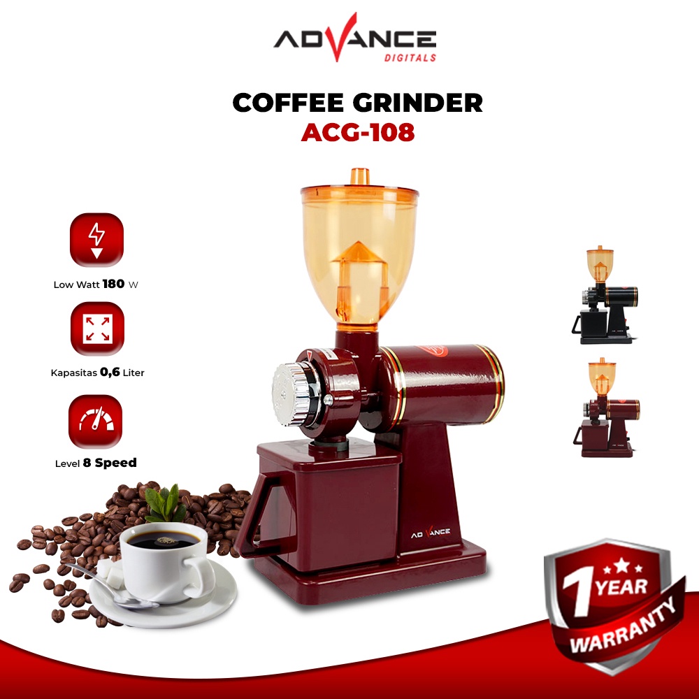 Advance Mesin Giling Biji Kopi Coffee Maker Grinder Listrik Electric Otomatis ACG-108