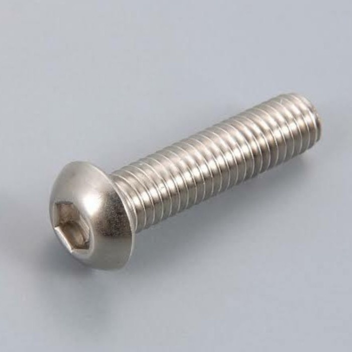 baut L BUTTON M5x16 (HALUS) kunci L 3MM stainless steel M5 X 16 SS304 (HARGA PER BIJI)