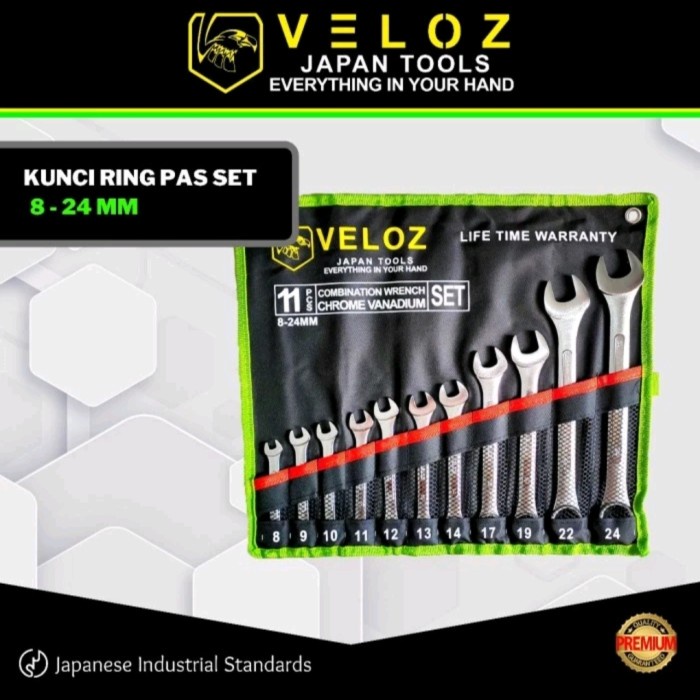 VELOZ ring pas SET 11pcs 8-24mm combination wrench SET 11 pcs 8-24 mm
