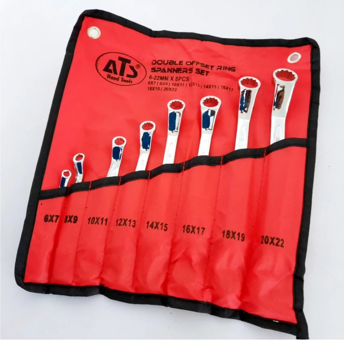 ATS kunci ring set 8pc 6-22 mm double offset ring spanner 8 pcs 6-22mm