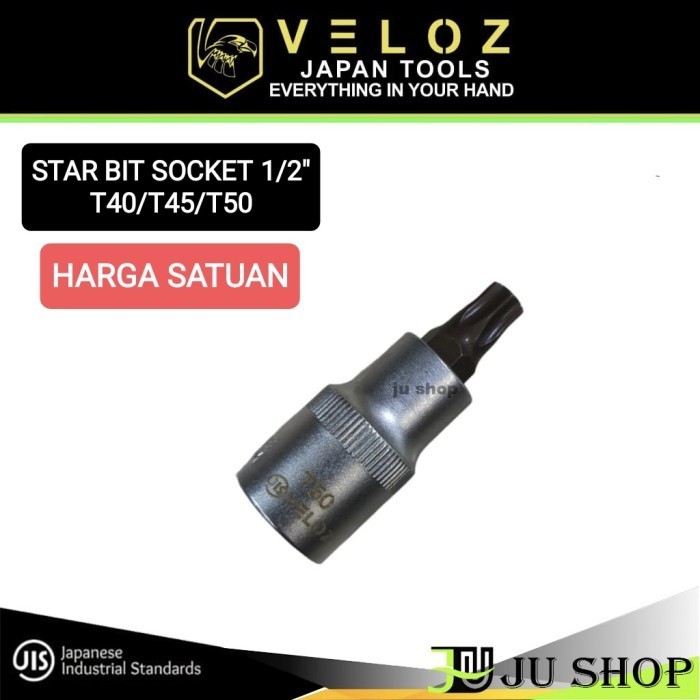 VELOZ STAR BIT socket 1/2" T40/T45/T50 kunci sock bintang starbit sok