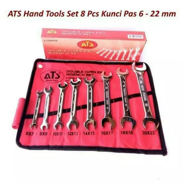 ATS kunci PAS SET 8 pcs 6-22mm double open end set 8pcs 6-22 mm