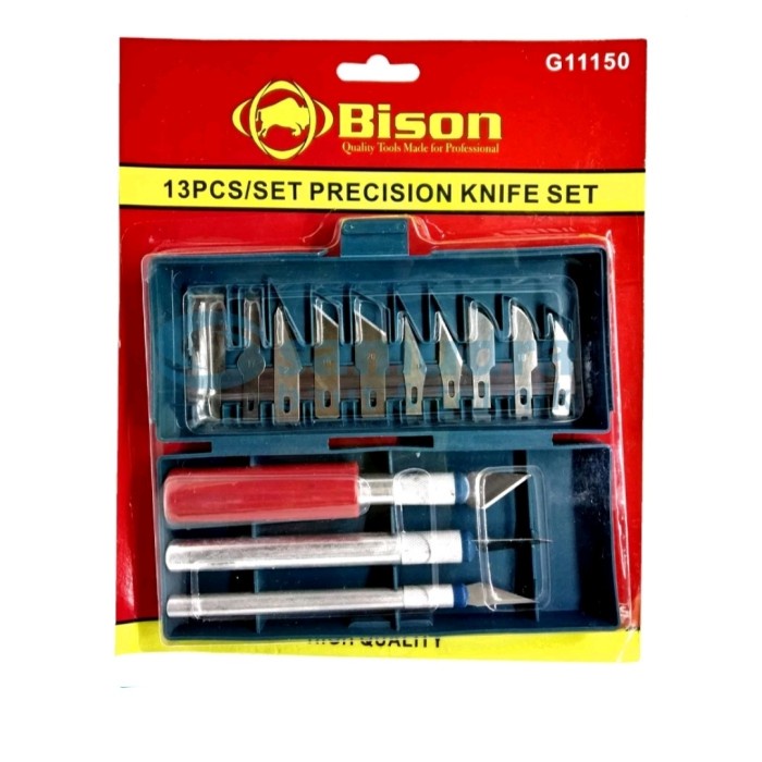 (BISON) Pisau ukir SET 13 pcs pahat kayu craft cutter hobby knife