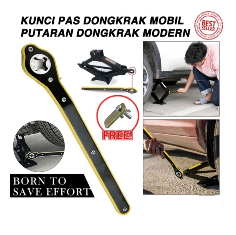 kunci pas RATCHET dongkrak mobil FREE ADAPTOR auto repair wrench