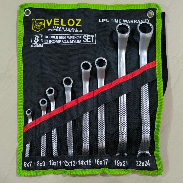 VELOZ kunci RING SET 6-24MM 8PCS double offset ring spanner set 8 pcs
