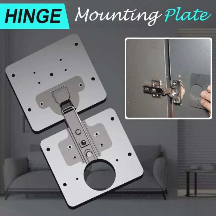 Plat perbaikan engsel pintu repair sendok penguat lemari kabinet hinge mounting plate
