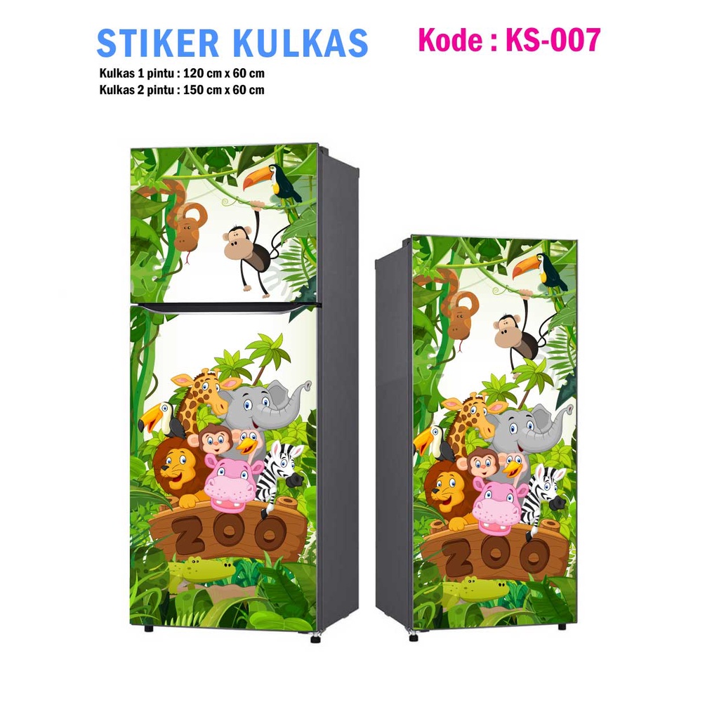 Stiker Kulkas 1 Pintu dan Sticker Kulkas 2 pintu Hewan