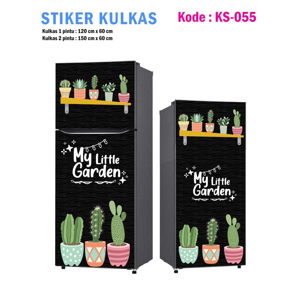 Stiker Kulkas 1 Pintu dan Sticker Kulkas 2 pintu Pot Bunga