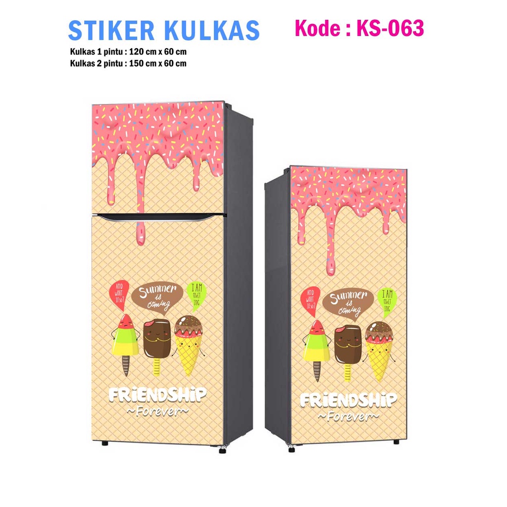Stiker Kulkas 1 Pintu dan Sticker Kulkas 2 pintu Ice Cream