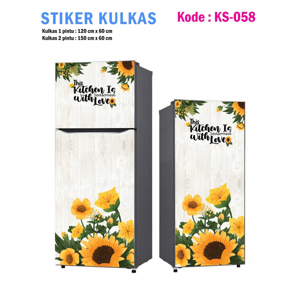 Stiker Kulkas 1 Pintu dan Sticker Kulkas 2 pintu Bunga Matahari
