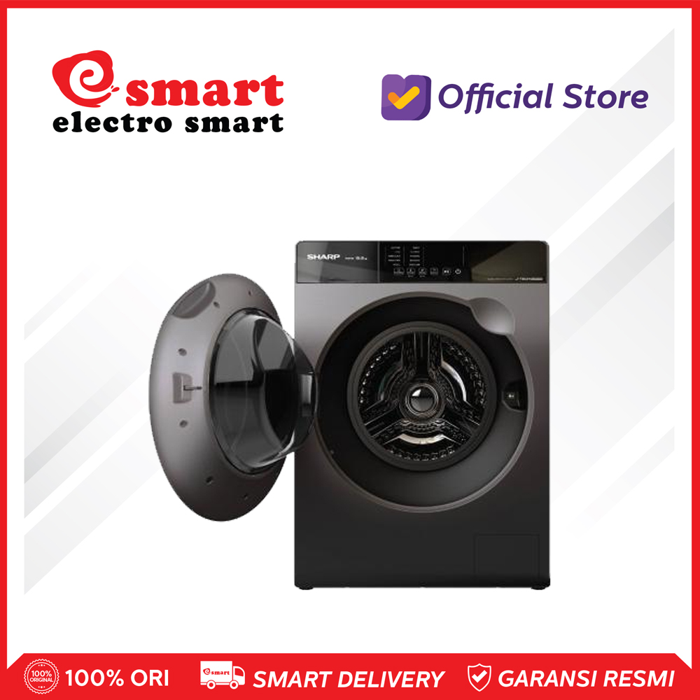Sharp Mesin Cuci Front Loading 12,5 KG ES-FL1212SX J-Tech Inverter