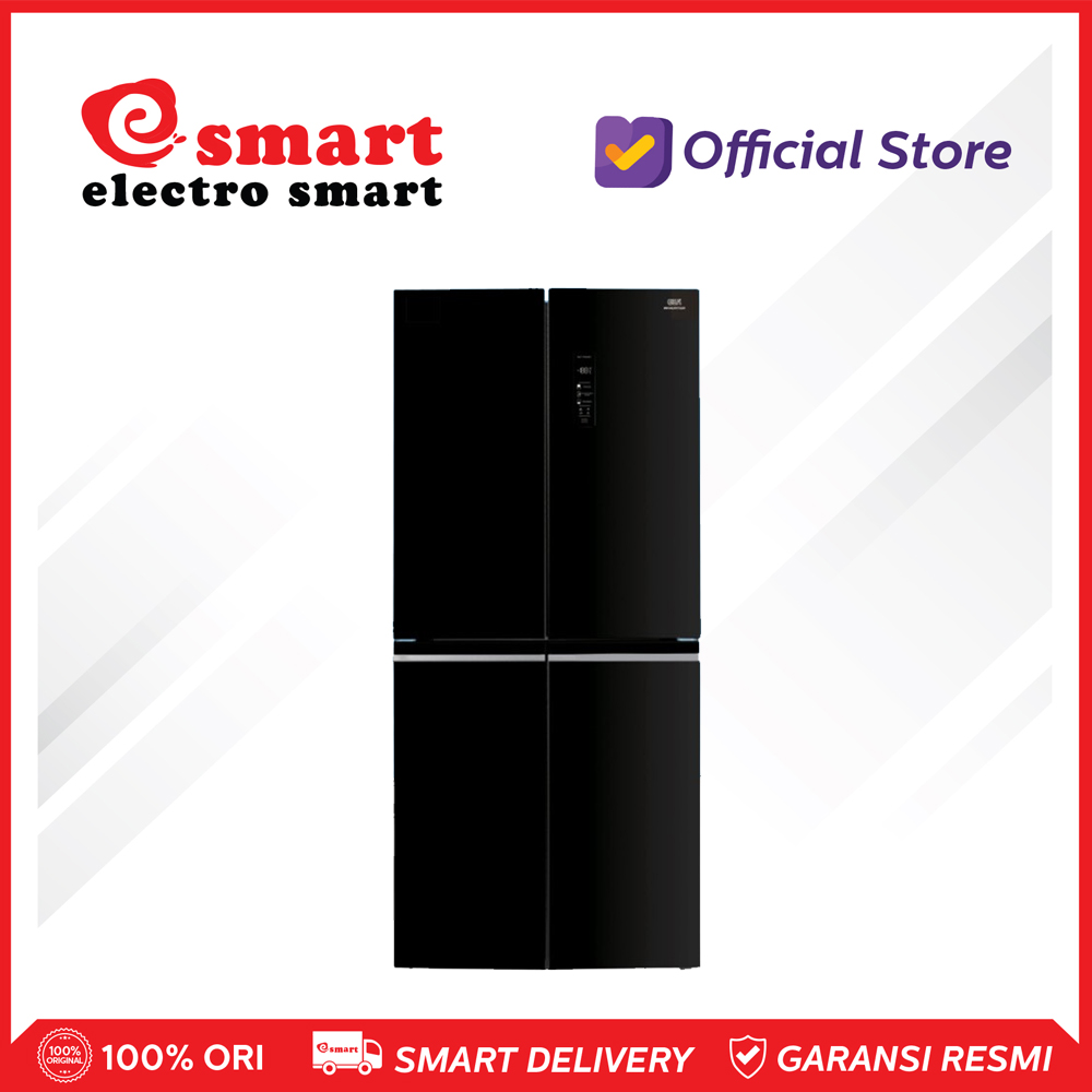 GEA G4D-522 BLACK GLASS MULTI DOOR 522 LITER