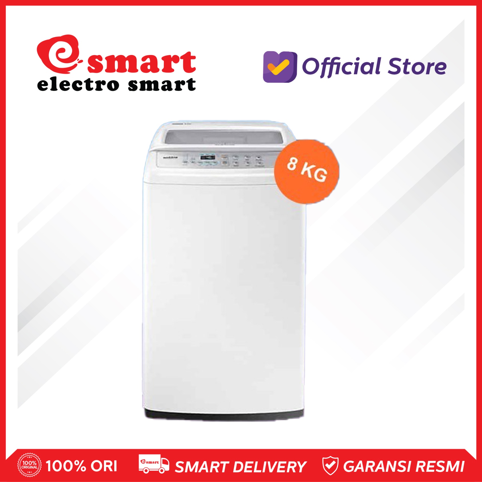 Samsung Mesin Cuci Top Loading, 8 Kg - WA80H4000SW