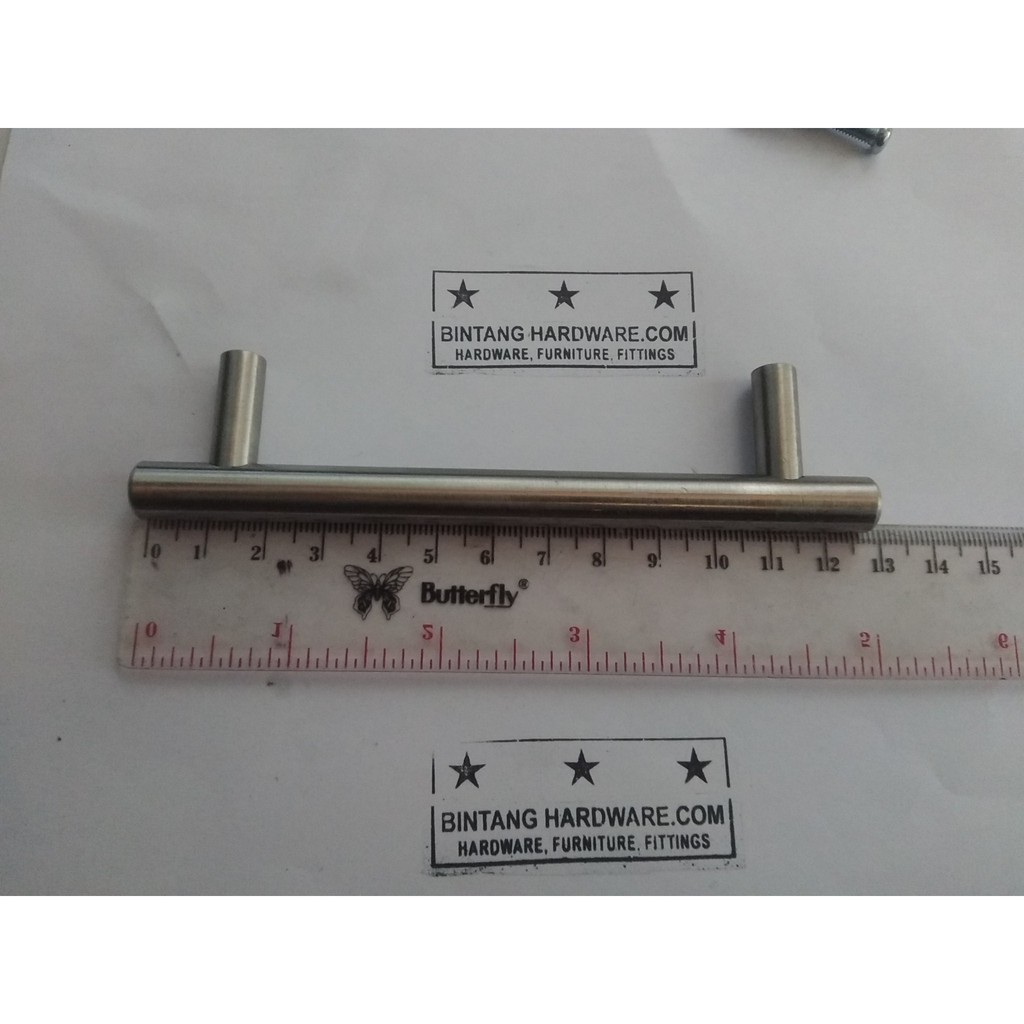 Tarikan Pipa Steel Solid Padat Handle Laci Lemari Cabinet Finishing Hairline HD SN Murah