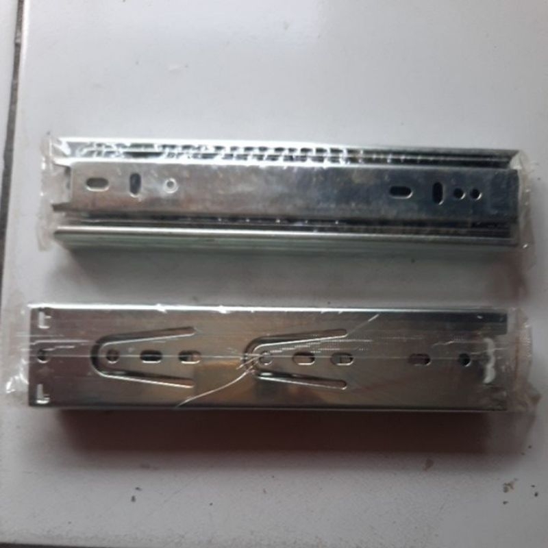 Rel Laci Ball Bearing Double Track Full Extension 20cm Biasa Belum Slow Motion Sepasang