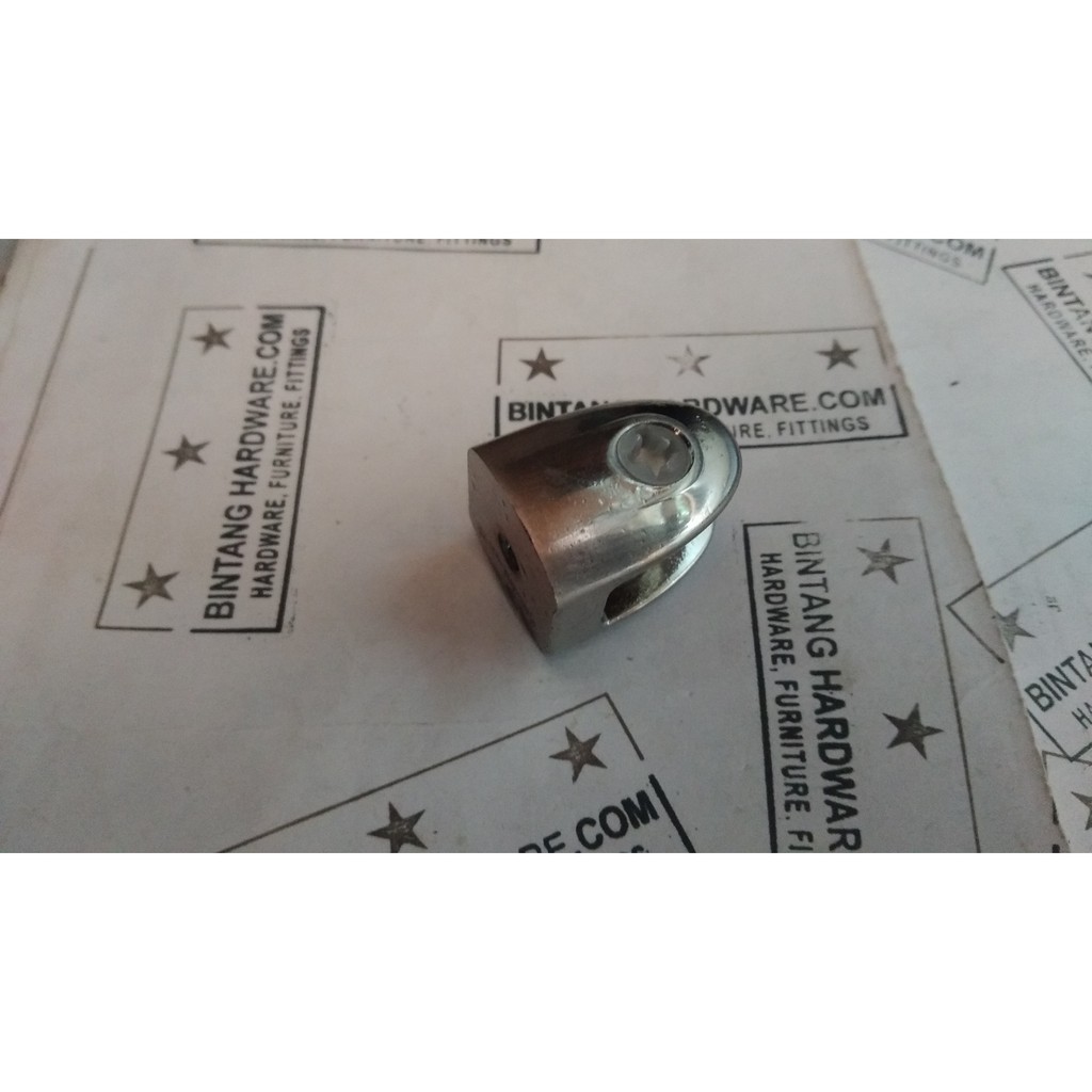 Ambalan Jepit Kaca Oval Tatakan Kaca Connecting Cabinet Glass Clamp 507