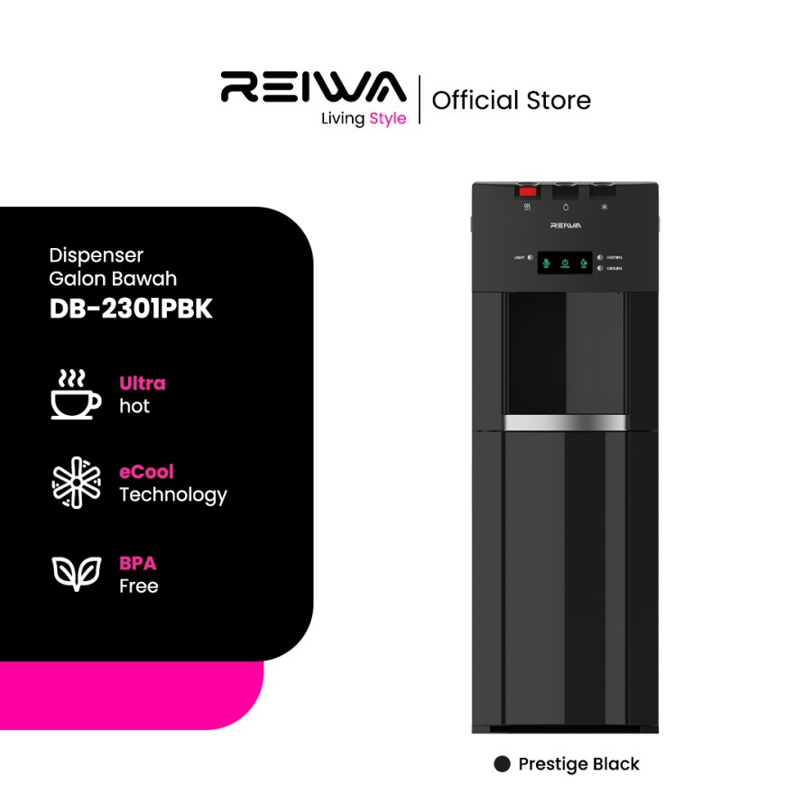 Reiwa Dispenser Galon Bawah DB-2301PBK Perstige Black